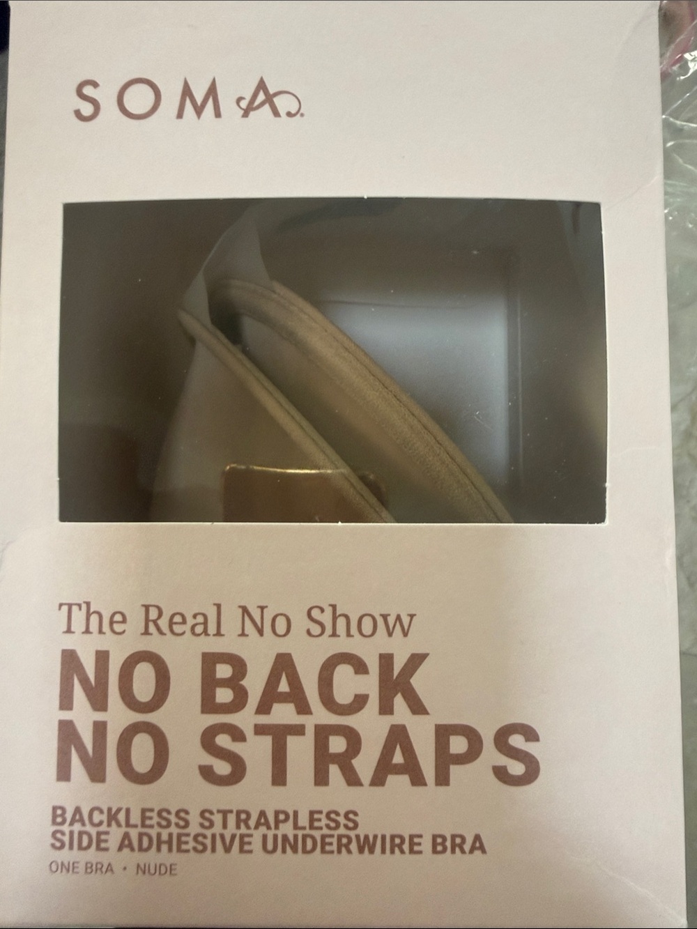 Soma Nude No Back No Straps Adhesive Underwire Bra